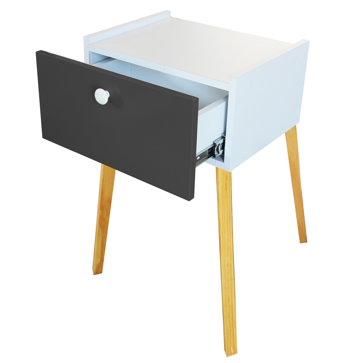 Foto 1 | Cajonera Buro Mesa Patas Moderno Mdf Recamara Negro