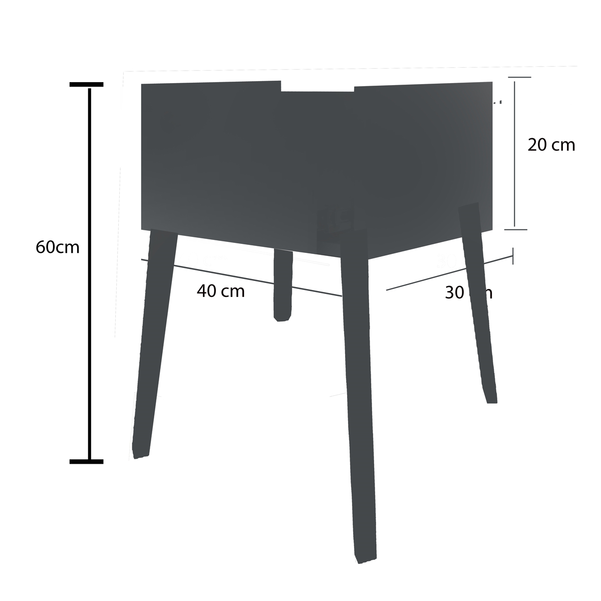 Foto 4 pulgar | Cajonera Buro Mesa Patas Moderno Mdf Recamara Negro