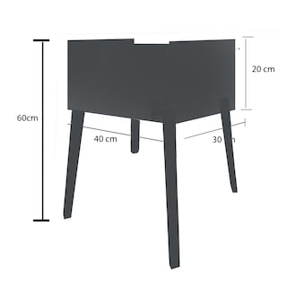 Foto 3 | Cajonera Buro Mesa Patas Moderno Mdf Recamara Negro