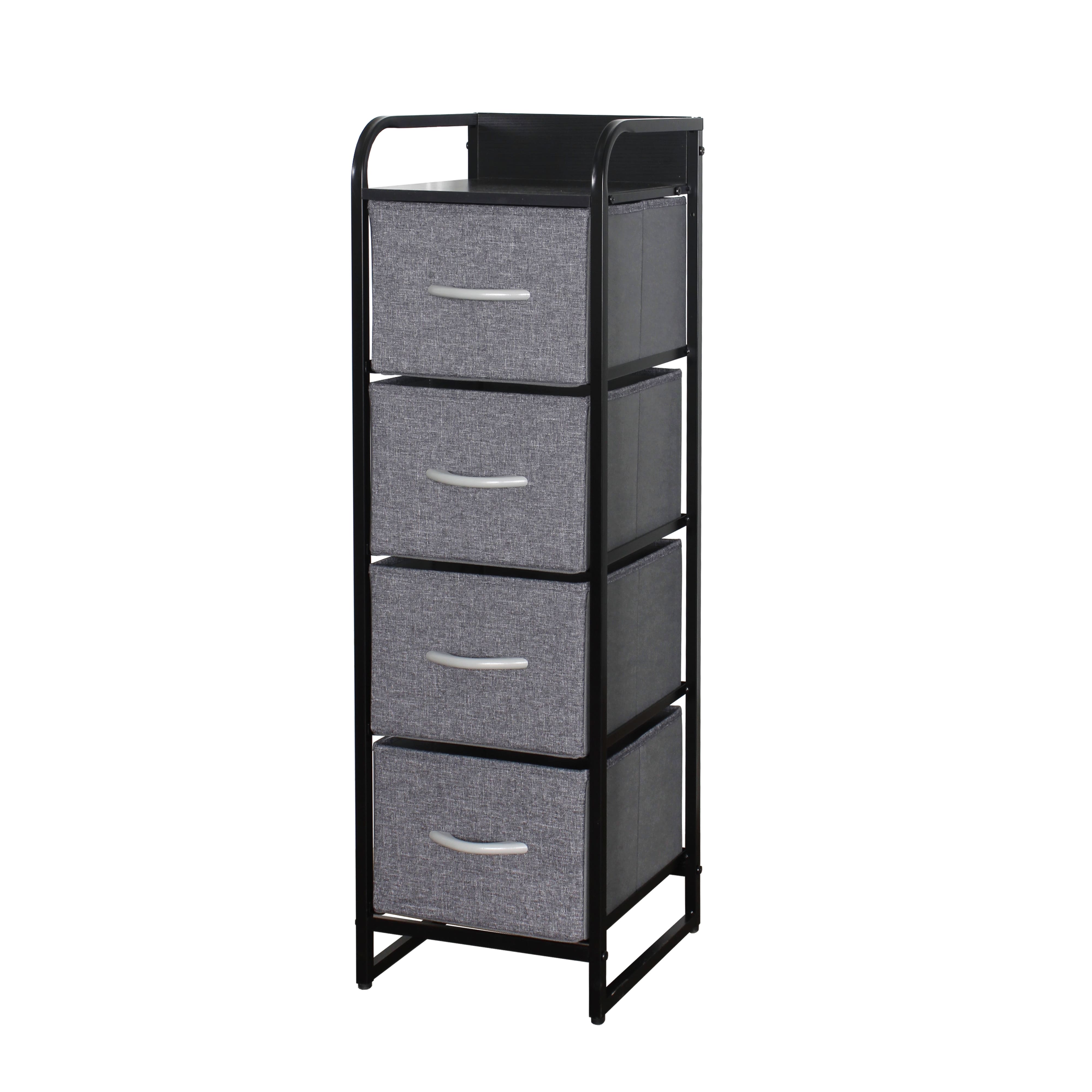 Foto 1 | Cómoda Compacta De 4 Cajones Mu:4life  5l602  Gris Oscuro De Estructura Metal Y Cajones De Tela