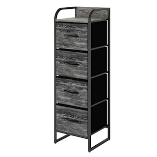 Foto 1 | Cómoda Compacta De 4 Cajones Mu:4life 5l602 Oak Negro De Estructura Metal Y Cajones De Tela