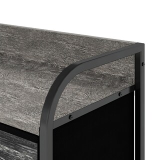 Foto 2 | Cómoda Compacta De 4 Cajones Mu:4life 5l602 Oak Negro De Estructura Metal Y Cajones De Tela