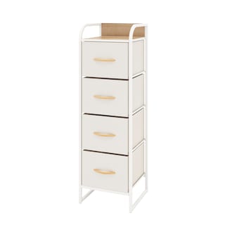 Foto 1 | Cómoda Compacta De 4 Cajones Mu:4life 5l602 Blanco Crema De Estructura Metal Y Cajones De Tela