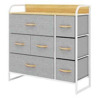 Foto 1 | Cómoda Compacta De 7 Cajones Mu:4life 5l608 Gris Claro De Estructura Metal Y Cajones De Tela