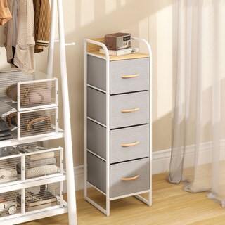 Foto 6 | Cómoda Compacta De 4 Cajones Mu:4life 5l602 Gris Claro De Estructura Metal Y Cajones De Tela
