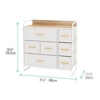 Foto 4 | Cómoda Compacta De 7 Cajones Mu:4life 5l608 Blanco Crema De Estructura Metal Y Cajones De Tela