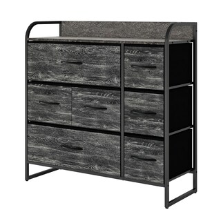 Foto 1 | Cómoda Compacta De 7 Cajones Mu:4life 5l608 Oak Negro De Estructura Metal Y Cajones De Tela