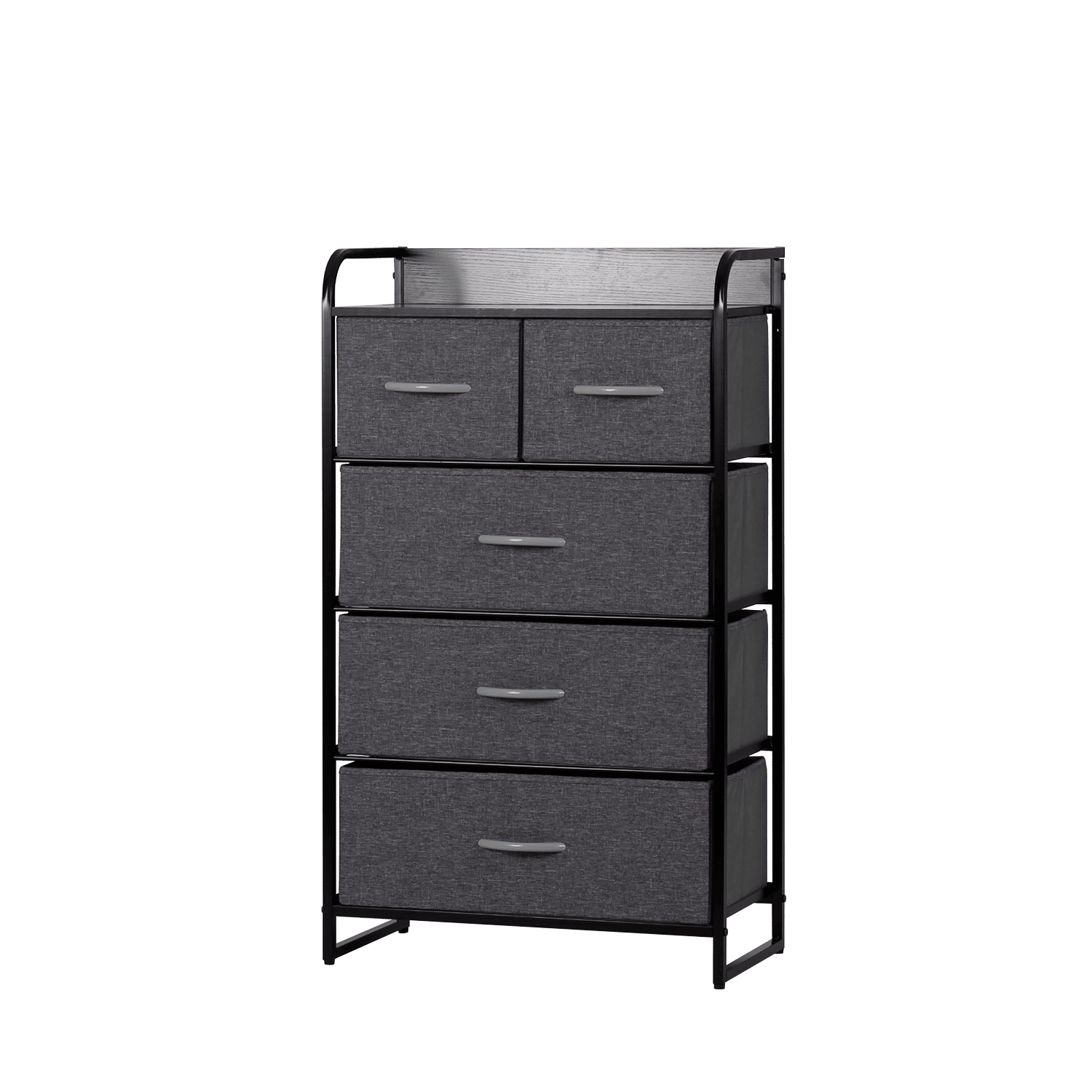Foto 1 | Cómoda Compacta De 5 Cajones Mu:4life  5l608  Gris Oscuro De Estructura Metal Y Cajones De Tela