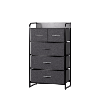 Foto 1 | Cómoda Compacta De 5 Cajones Mu:4life 5l608 Gris Oscuro De Estructura Metal Y Cajones De Tela