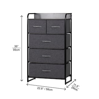 Foto 3 | Cómoda Compacta De 5 Cajones Mu:4life 5l608 Gris Oscuro De Estructura Metal Y Cajones De Tela