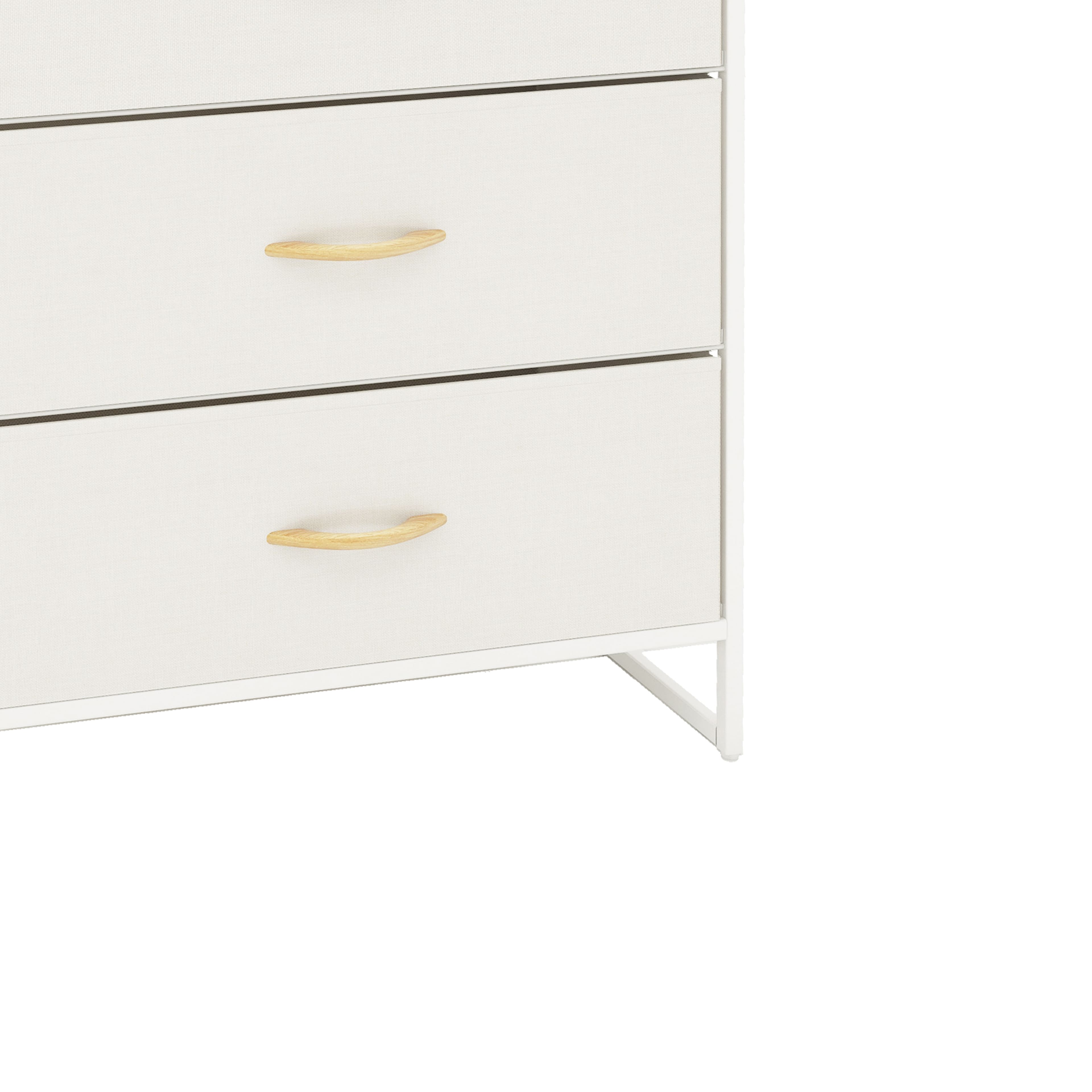 Foto 4 | Cómoda Compacta De 5 Cajones Mu:4life  5l608 Blanco Crema De Estructura Metal Y Cajones De Tela