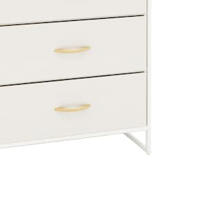 Foto 4 | Cómoda Compacta De 5 Cajones Mu:4life 5l608 Blanco Crema De Estructura Metal Y Cajones De Tela