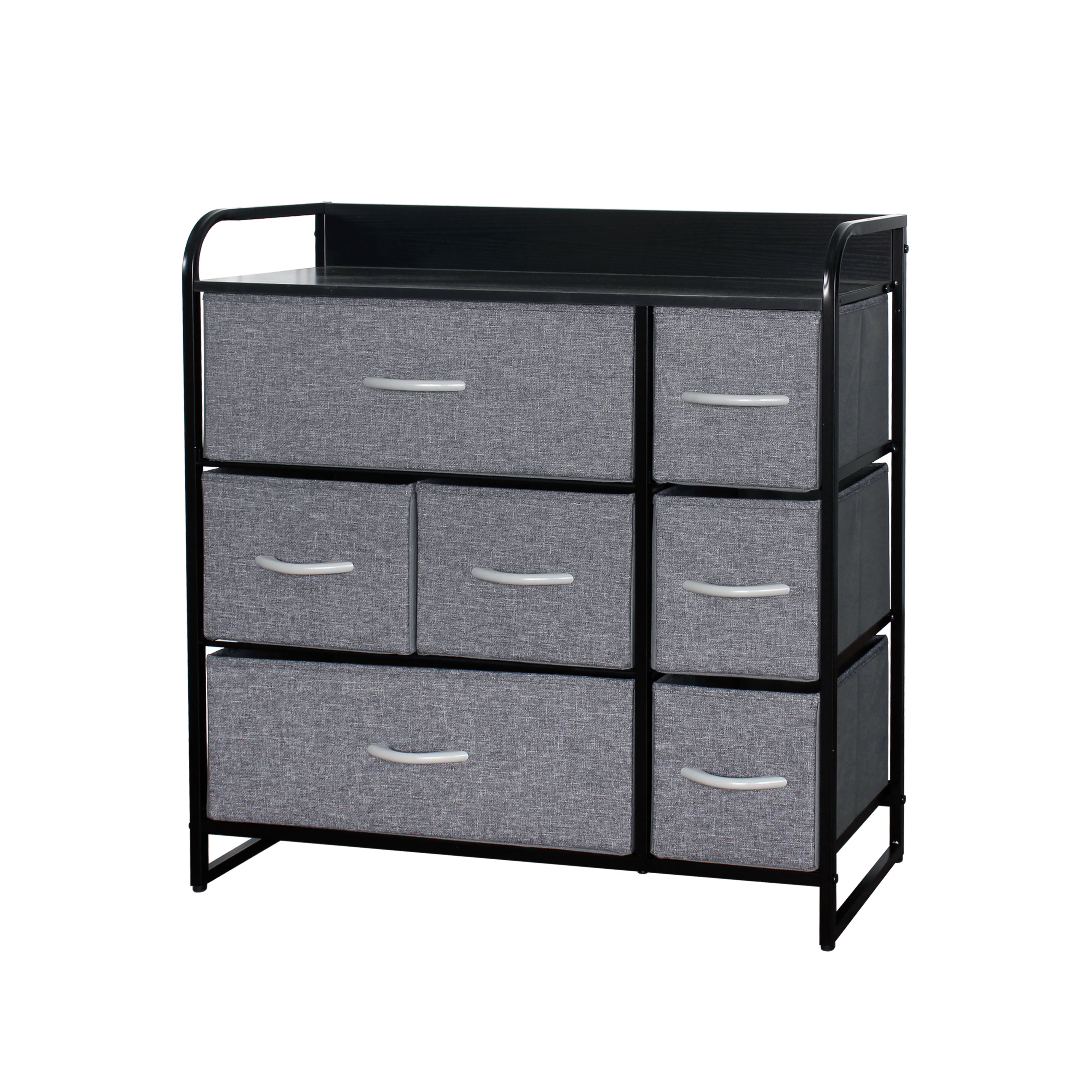 Foto 1 | Cómoda Compacta De 7 Cajones Mu:4life  5l608  Gris Oscuro De Estructura Metal Y Cajones De Tela