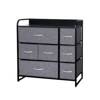 Foto 1 | Cómoda Compacta De 7 Cajones Mu:4life 5l608 Gris Oscuro De Estructura Metal Y Cajones De Tela