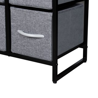 Foto 4 | Cómoda Compacta De 7 Cajones Mu:4life 5l608 Gris Oscuro De Estructura Metal Y Cajones De Tela