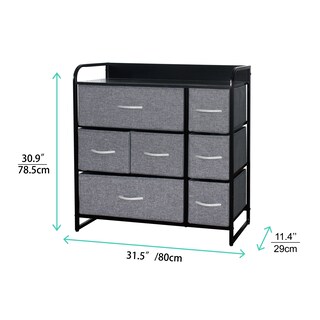 Foto 5 | Cómoda Compacta De 7 Cajones Mu:4life 5l608 Gris Oscuro De Estructura Metal Y Cajones De Tela