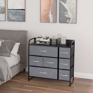 Foto 6 | Cómoda Compacta De 7 Cajones Mu:4life 5l608 Gris Oscuro De Estructura Metal Y Cajones De Tela