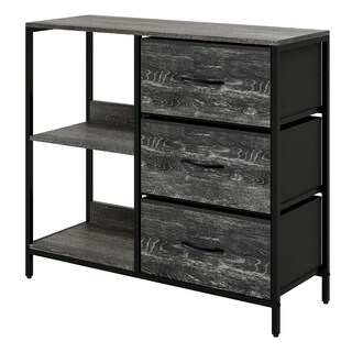 Foto 1 | Organizador Cajonera De 3 Cajones Y 3 Estantes Mu:4life 5l-804-on Oak Negro De Estructura Metal Y Cajones De Te