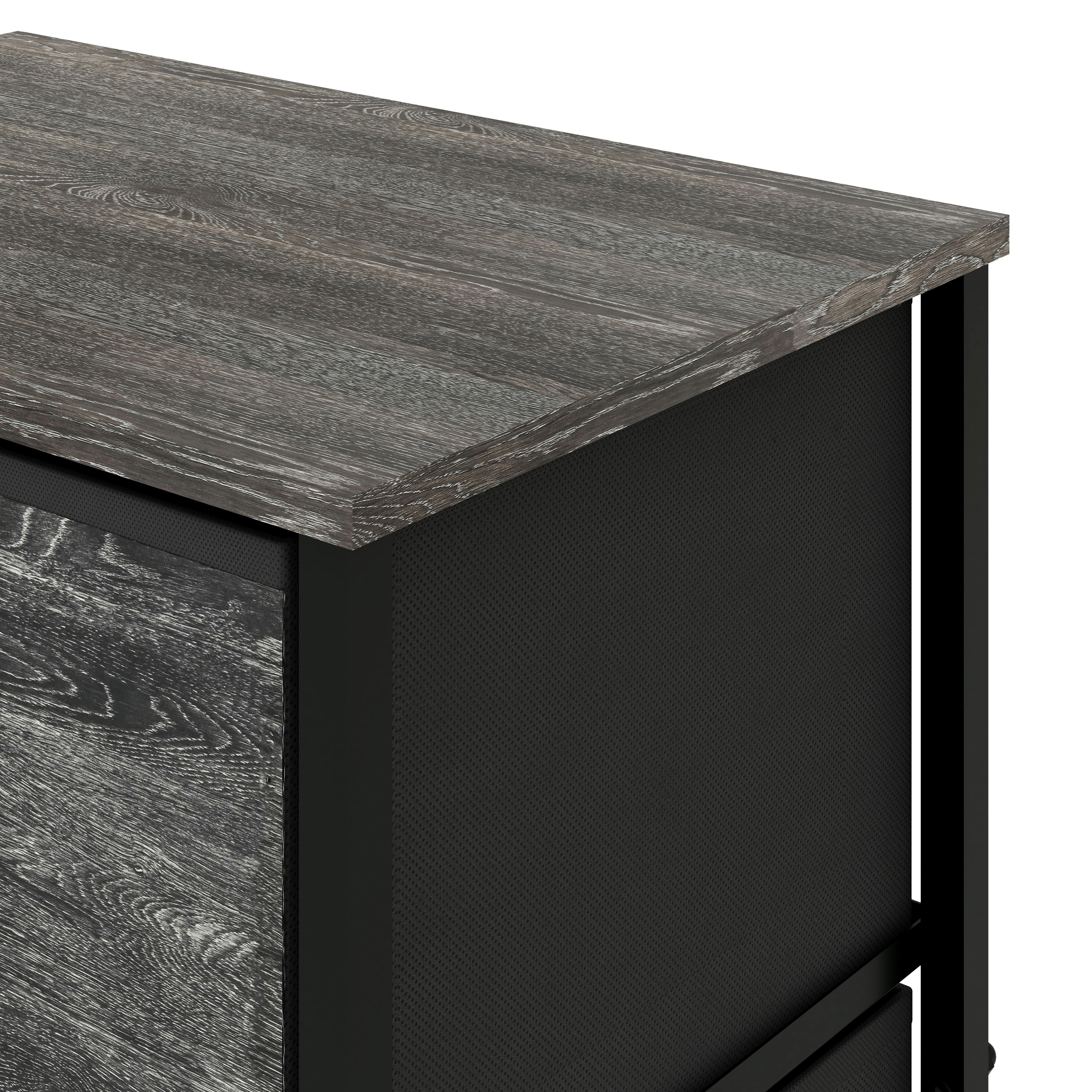 Foto 3 pulgar | Organizador Cajonera De 3 Cajones Y 3 Estantes Mu:4life 5l-804-on Oak Negro De Estructura Metal Y Cajones De Te