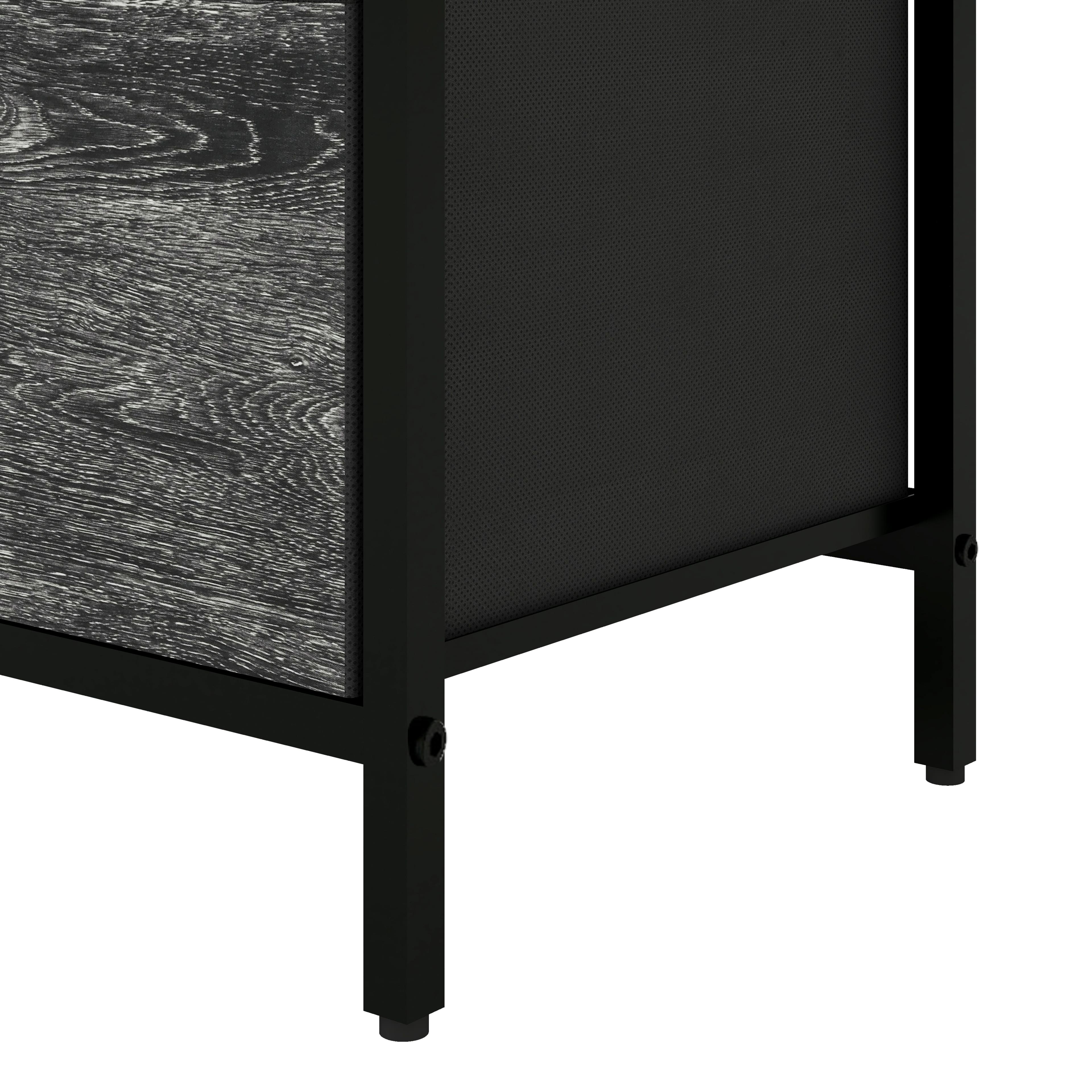 Foto 4 pulgar | Organizador Cajonera De 3 Cajones Y 3 Estantes Mu:4life 5l-804-on Oak Negro De Estructura Metal Y Cajones De Te