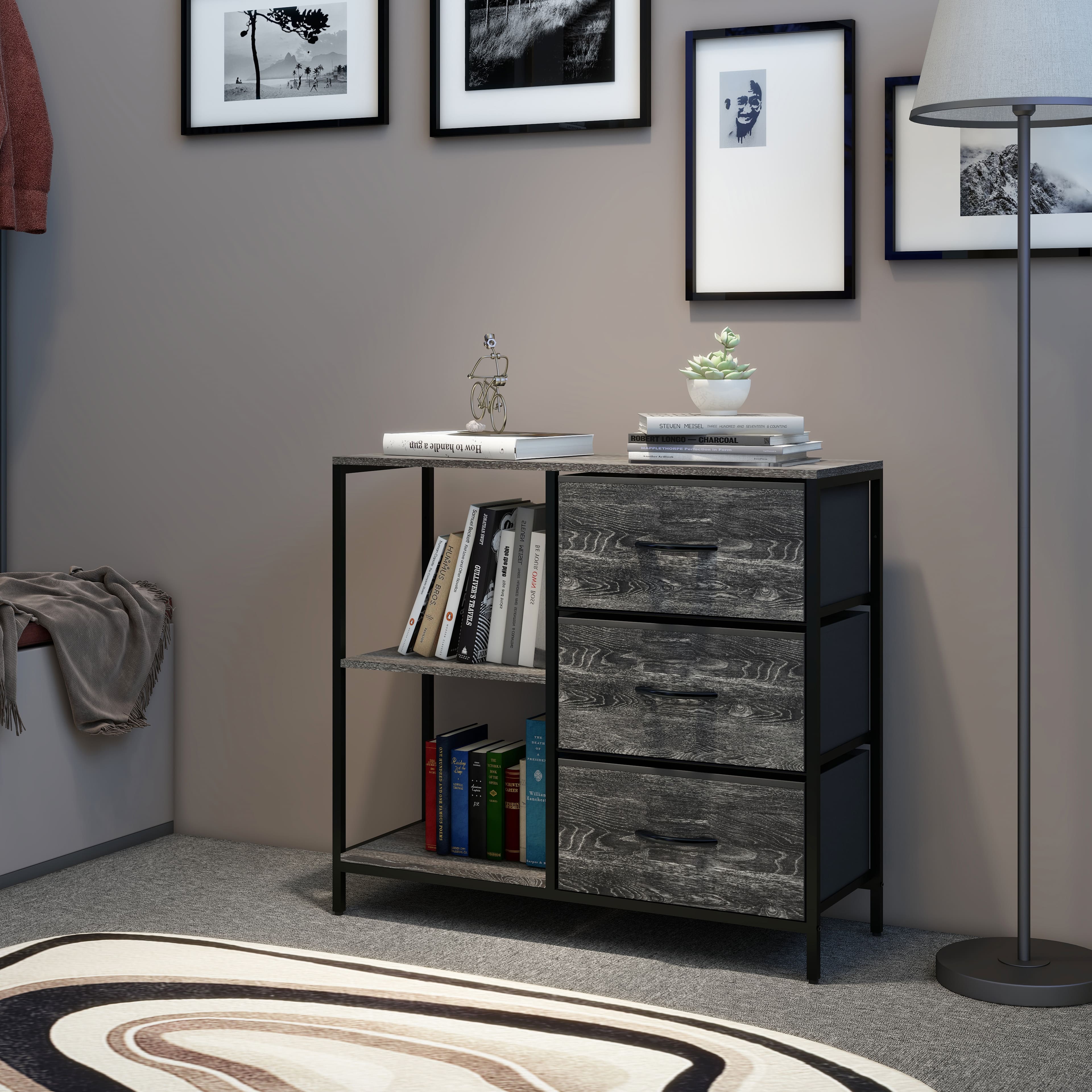 Foto 6 | Organizador Cajonera De 3 Cajones Y 3 Estantes Mu:4life 5l-804-on Oak Negro De Estructura Metal Y Cajones De Te