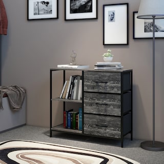 Foto 6 | Organizador Cajonera De 3 Cajones Y 3 Estantes Mu:4life 5l-804-on Oak Negro De Estructura Metal Y Cajones De Te