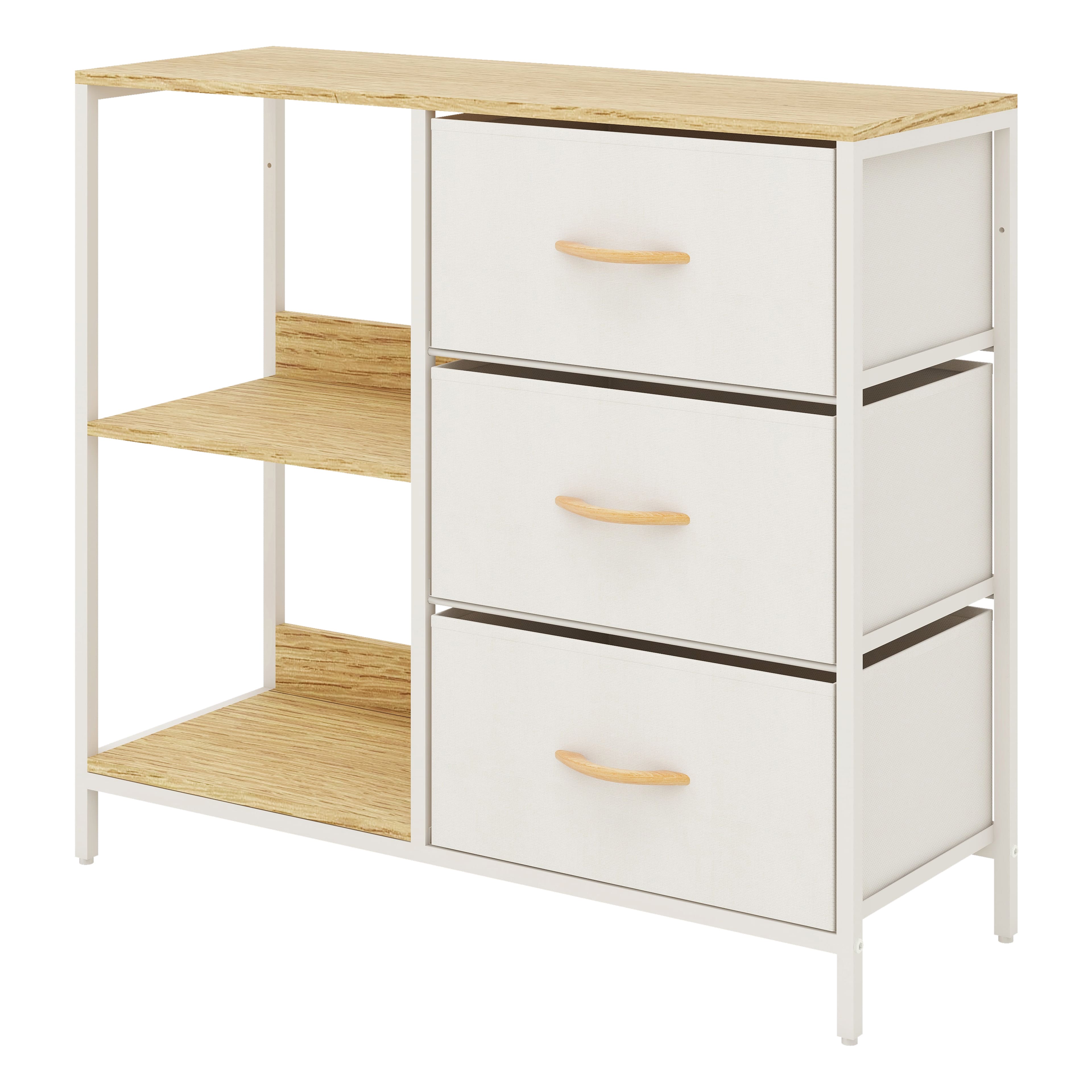 Foto 1 | Organizador Cajonera De 3 Cajones Y 3 Estantes Mu:4life 5l-804-white Blanco Crema De Estructura Metal Y Cajones