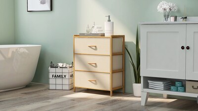 Foto 5 | Cómoda De Bambú Mu:4life 6f-101 Natural Con 3 Cajones De Almacenamiento