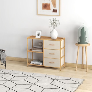 Foto 6 | Estantería Y Cómoda De Bambú Mu:4life 6f-206 Natural Con 3 Cajones Y 3 Estantes