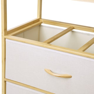 Foto 4 | Cómoda De Bambú Mu:4life 6f-104 Natural Con 5 Cajones De Almacenamiento