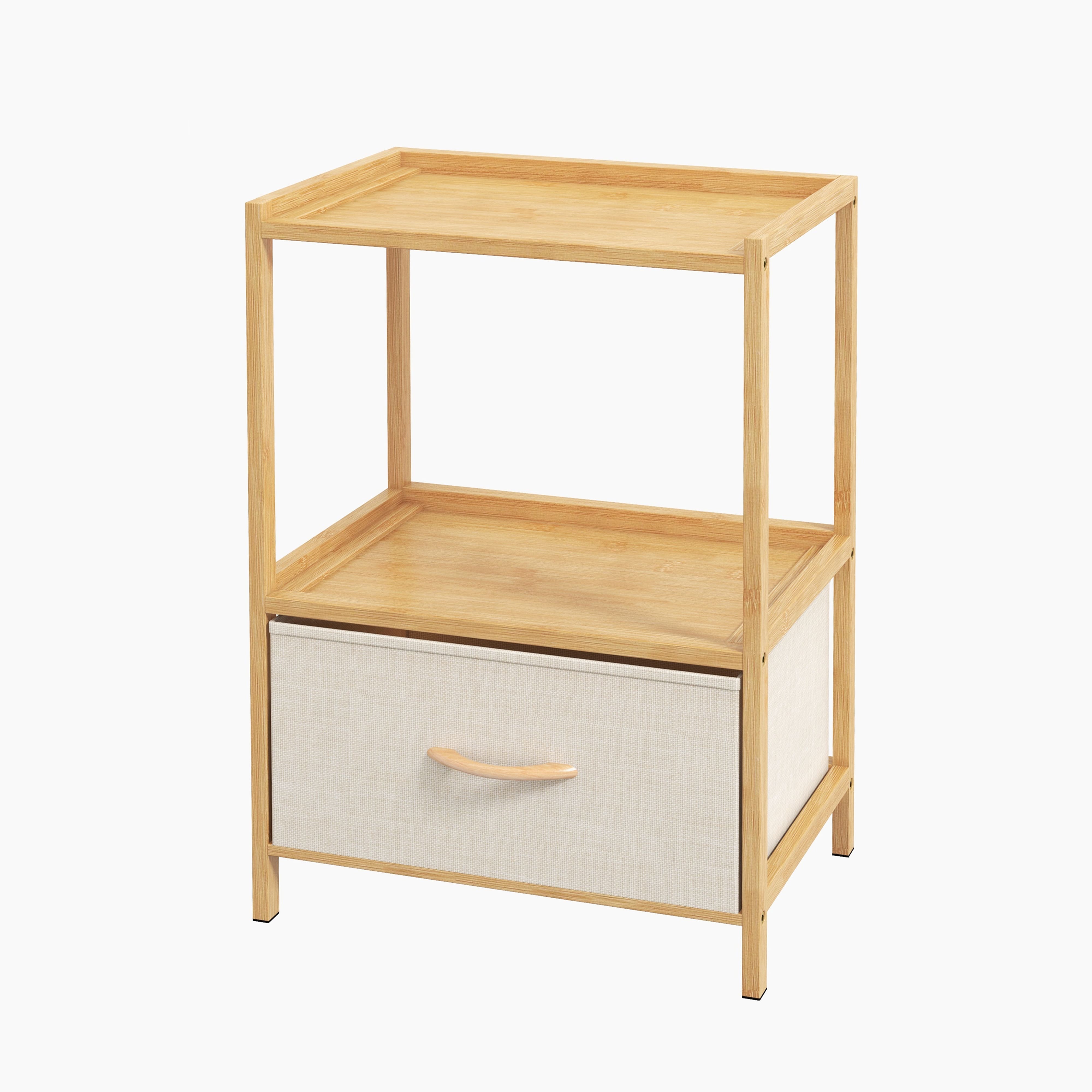 Buró De Bambú  Mu:4life 6f-202 Natural  Con Cajón De Tela Lino Poliéster