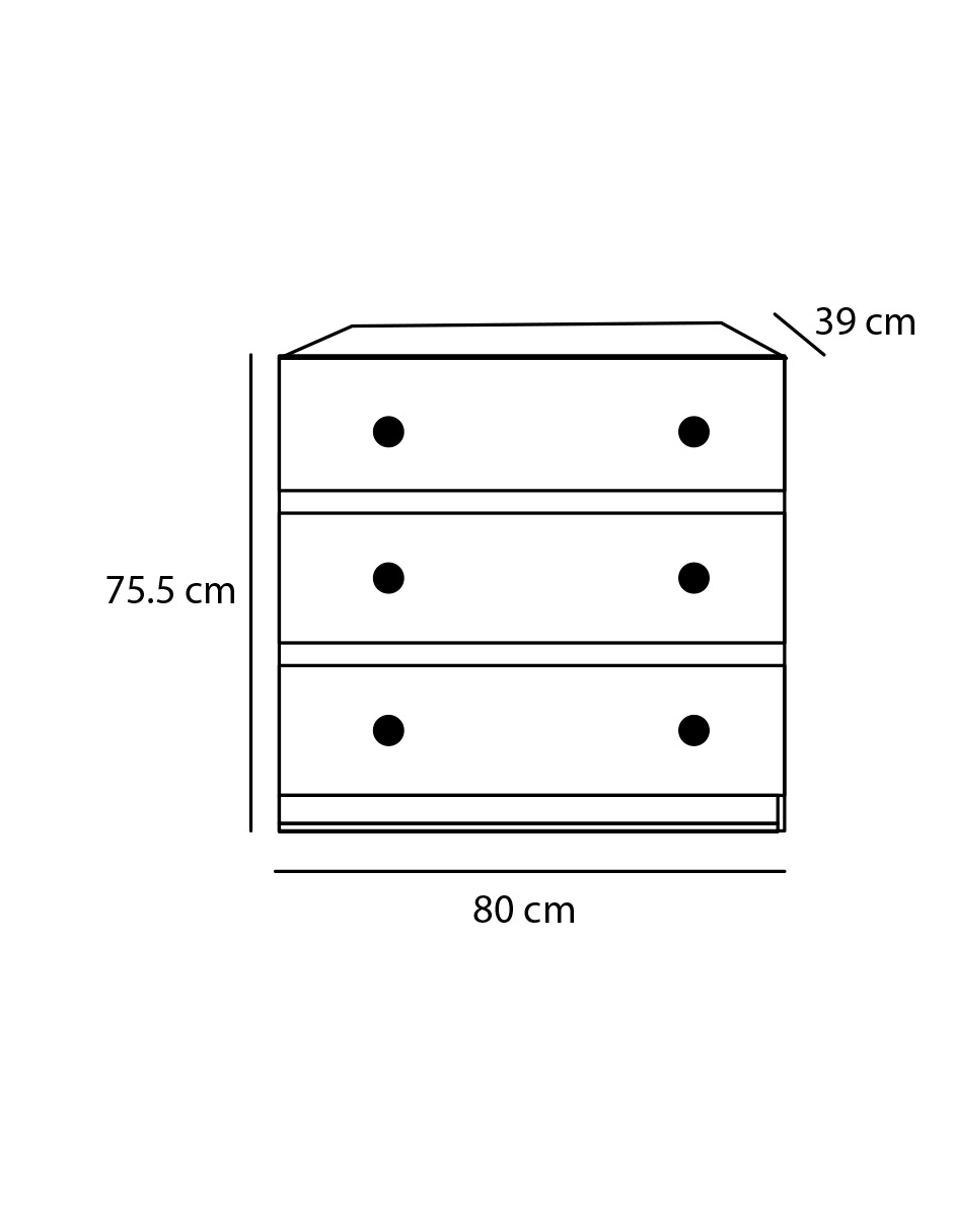 Foto 4 | Cómoda Cajonera De 3 Cajones Color Nogal - Madera Mdf