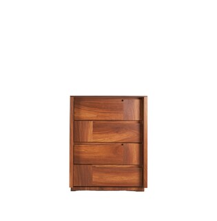 Foto 1 | Cómoda Cajonera De 4 Cajones Color Nogal - Madera Mdf Y Melamina