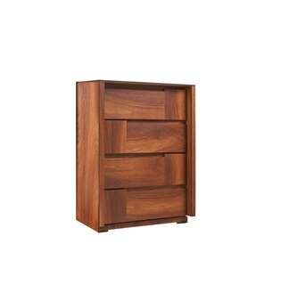 Foto 2 | Cómoda Cajonera De 4 Cajones Color Nogal - Madera Mdf Y Melamina