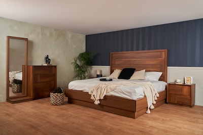 Foto 4 | Cómoda Cajonera De 4 Cajones Color Nogal - Madera Mdf Y Melamina