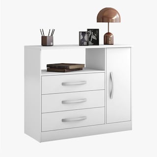 Foto 1 | Cómoda Cajonera Skal Con 3 Cajones 1 Puerta Color Blanco