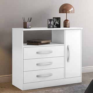 Foto 3 | Cómoda Cajonera Skal Con 3 Cajones 1 Puerta Color Blanco