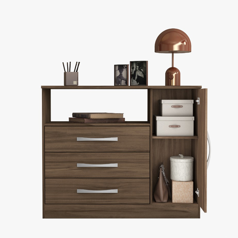 Foto 4 pulgar | Cómoda Cajonera Skal Con 3 Cajones 1 Puerta
