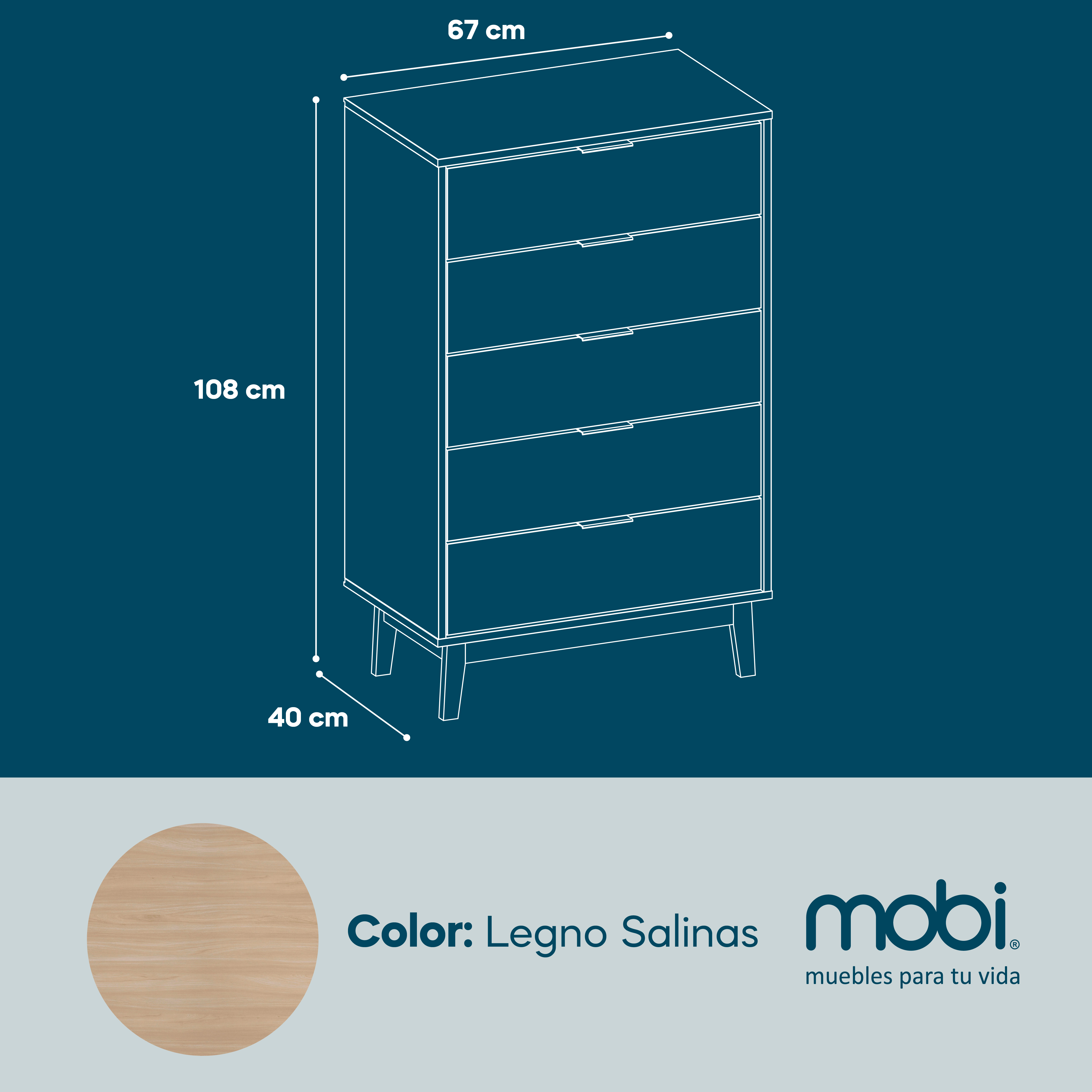 Foto 6 pulgar | Cómoda Mobi Canarias Legno Salinas