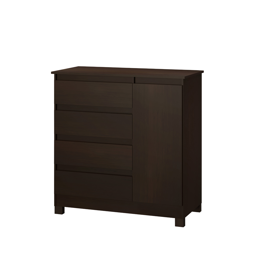 Cómoda Darady Milao Tabaco con 1 Puerta y 4 Cajones