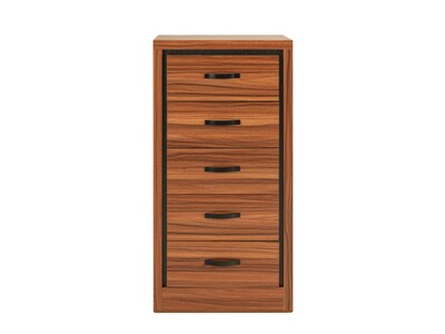 Foto 1 | Cómoda - Cajonera Con 5 Cajones Color Nogal Con Jaladeras De Metal - Melamina