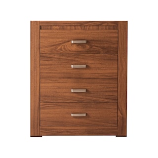 Foto 1 | Cómoda - Cajonera Con 4 Cajones Color Nogal Con Jaladeras De Metal - Madera Industrializada