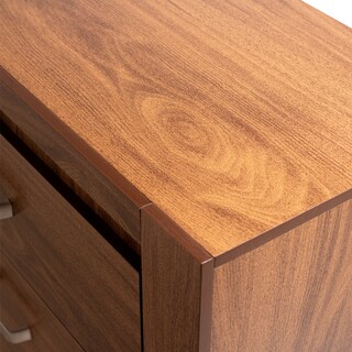 Foto 3 | Cómoda - Cajonera Con 4 Cajones Color Nogal Con Jaladeras De Metal - Madera Industrializada
