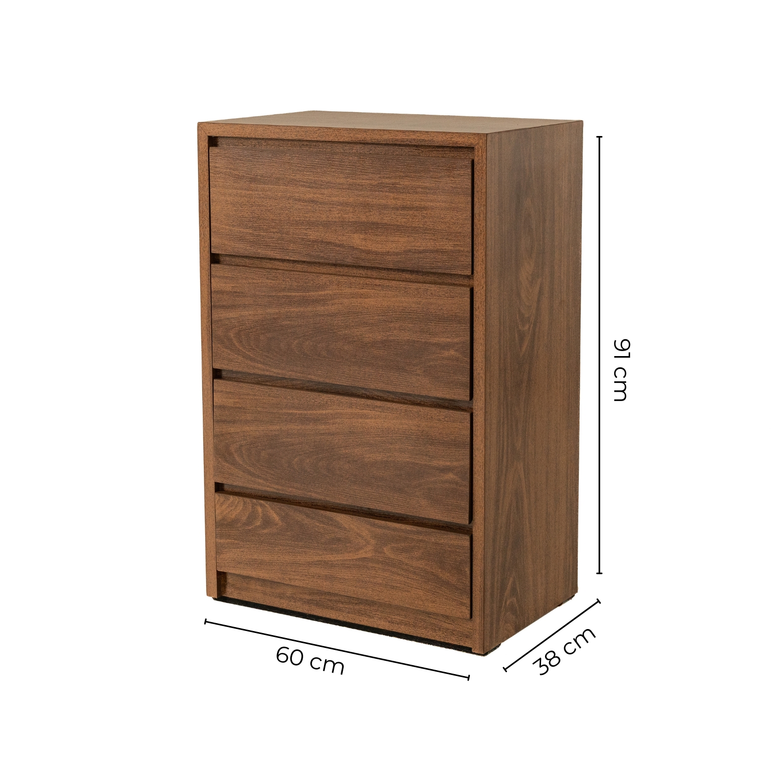Foto 5 | Cómoda - Cajonera Con 4 Cajones Color Parota - Madera Industrializada