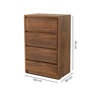 Foto 5 | Cómoda - Cajonera Con 4 Cajones Color Parota - Madera Industrializada