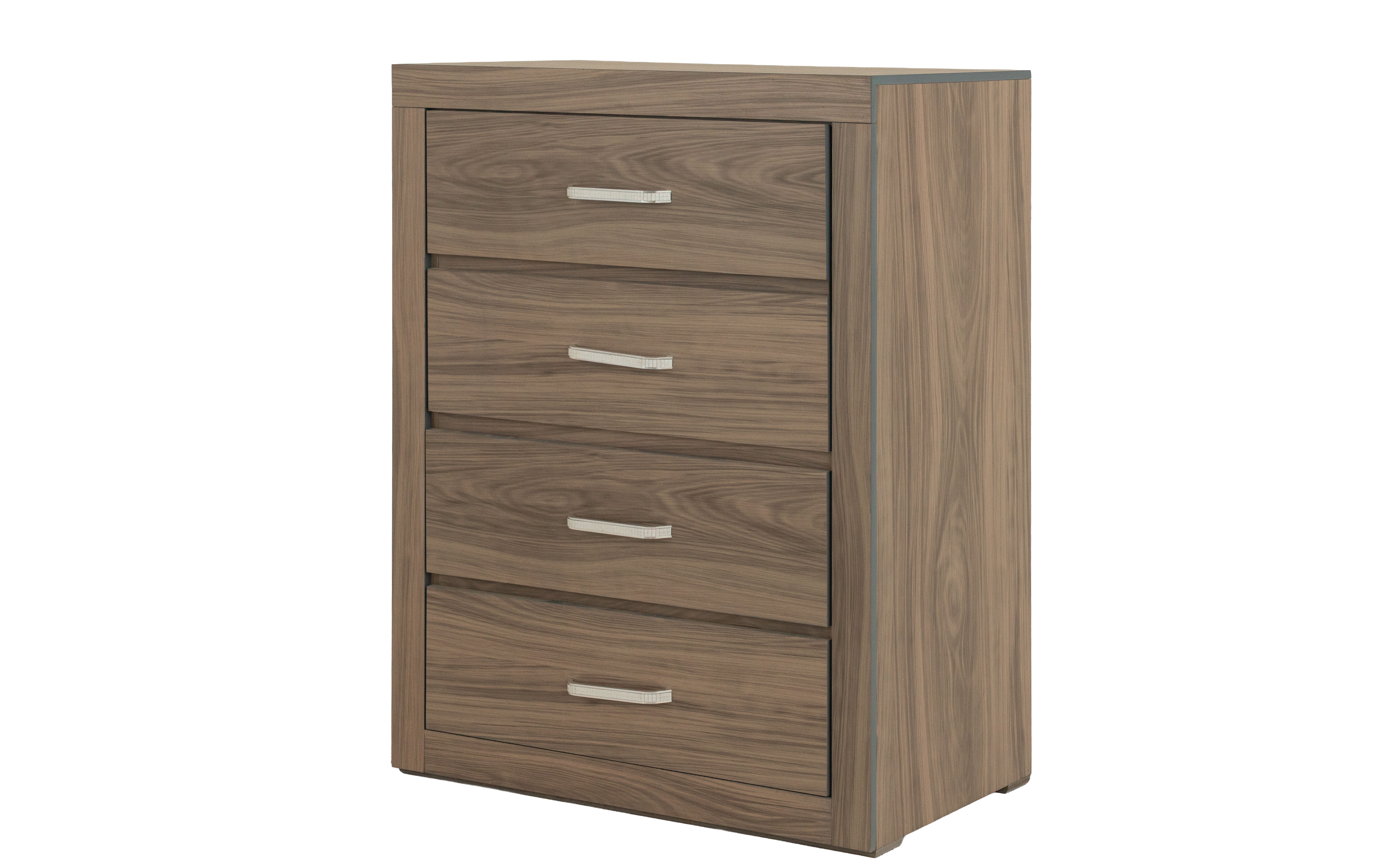 Foto 2 | Cómoda - Cajonera Con 4 Cajones Color Gris Con Jaladeras De Metal - Madera Industrializada