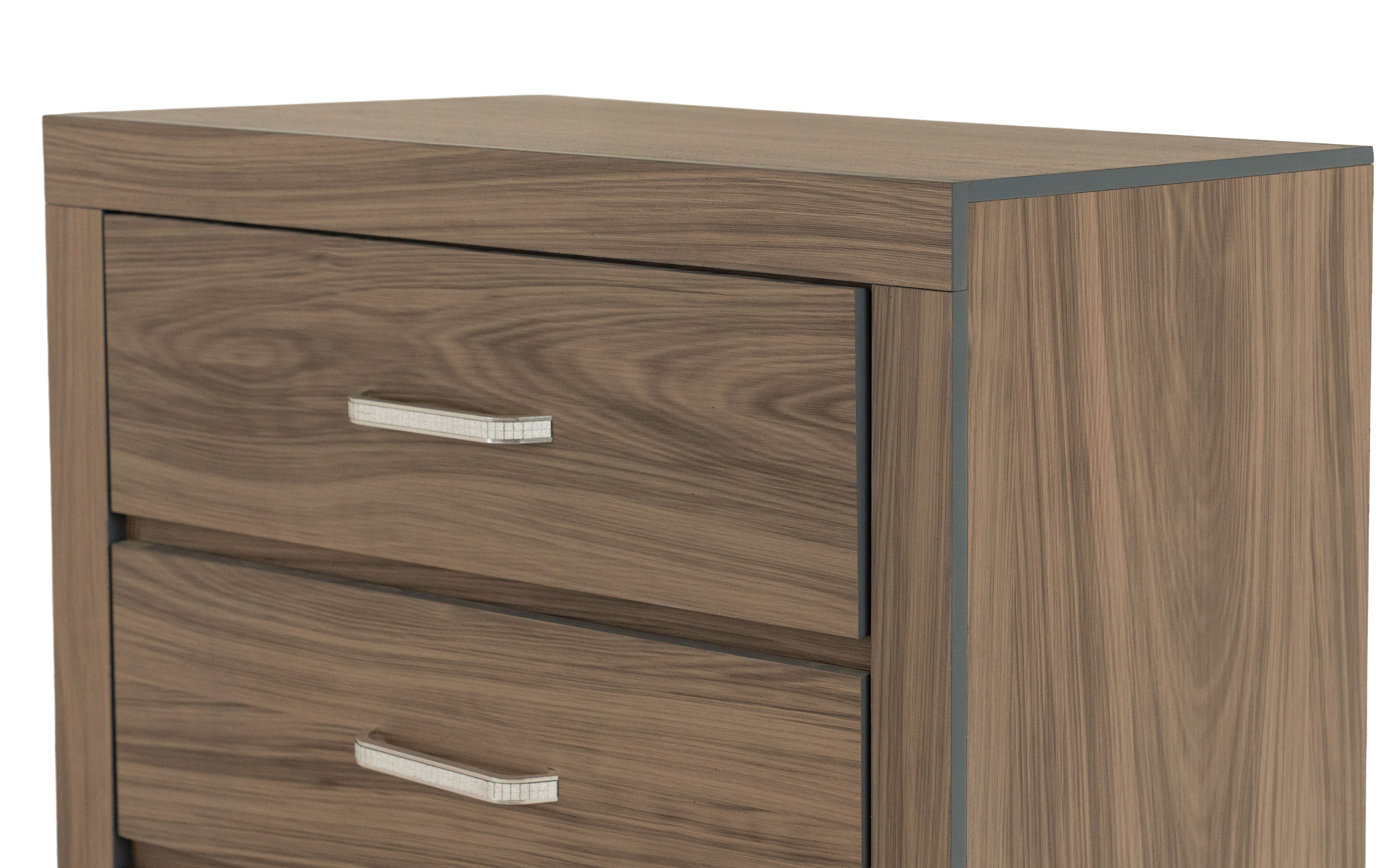 Foto 3 | Cómoda - Cajonera Con 4 Cajones Color Gris Con Jaladeras De Metal - Madera Industrializada