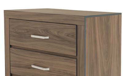 Foto 3 | Cómoda - Cajonera Con 4 Cajones Color Gris Con Jaladeras De Metal - Madera Industrializada