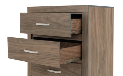 Foto 5 | Cómoda - Cajonera Con 4 Cajones Color Gris Con Jaladeras De Metal - Madera Industrializada