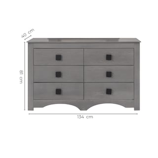 Foto 1 | Cómoda - Cajonera Con 6 Cajones Color Gris - Madera Industrializada